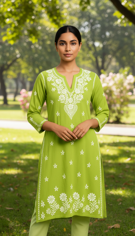 3D Georgette Chikankari Kurtis